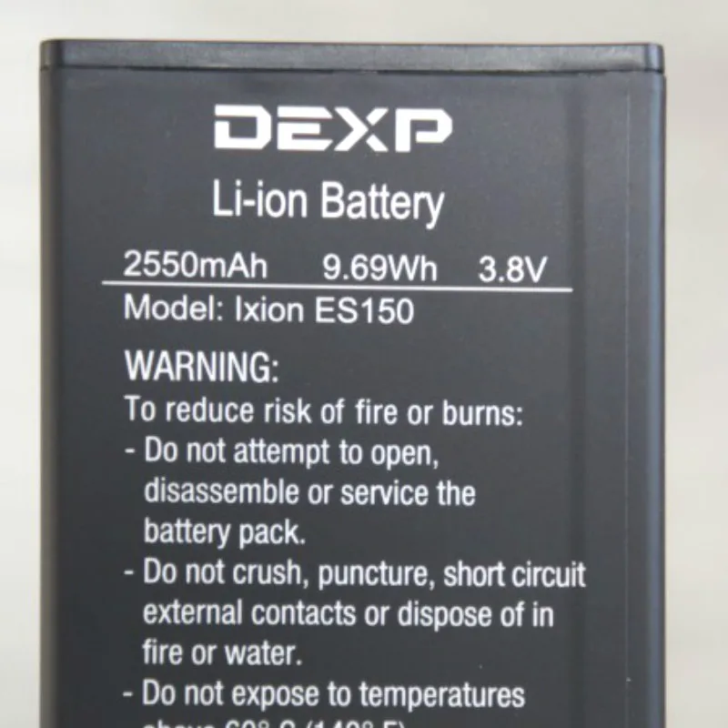 

2550mAh Battery For DEXP Ixion ES150 Batteries