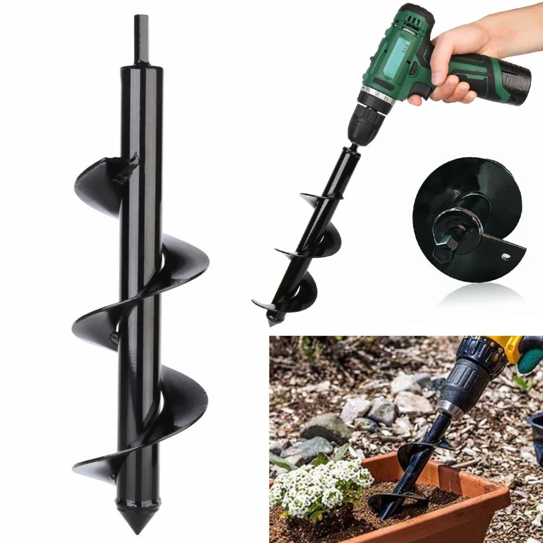 

New 12" Earth Auger Drill Bit Replacement Electric Garden Planting Auger Spiral 633