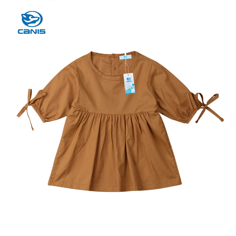 

CANIS 2019 New Toddler Kids Baby Girls Half Sleeve Dress Princess Tutu Dresses Cotton Clothes