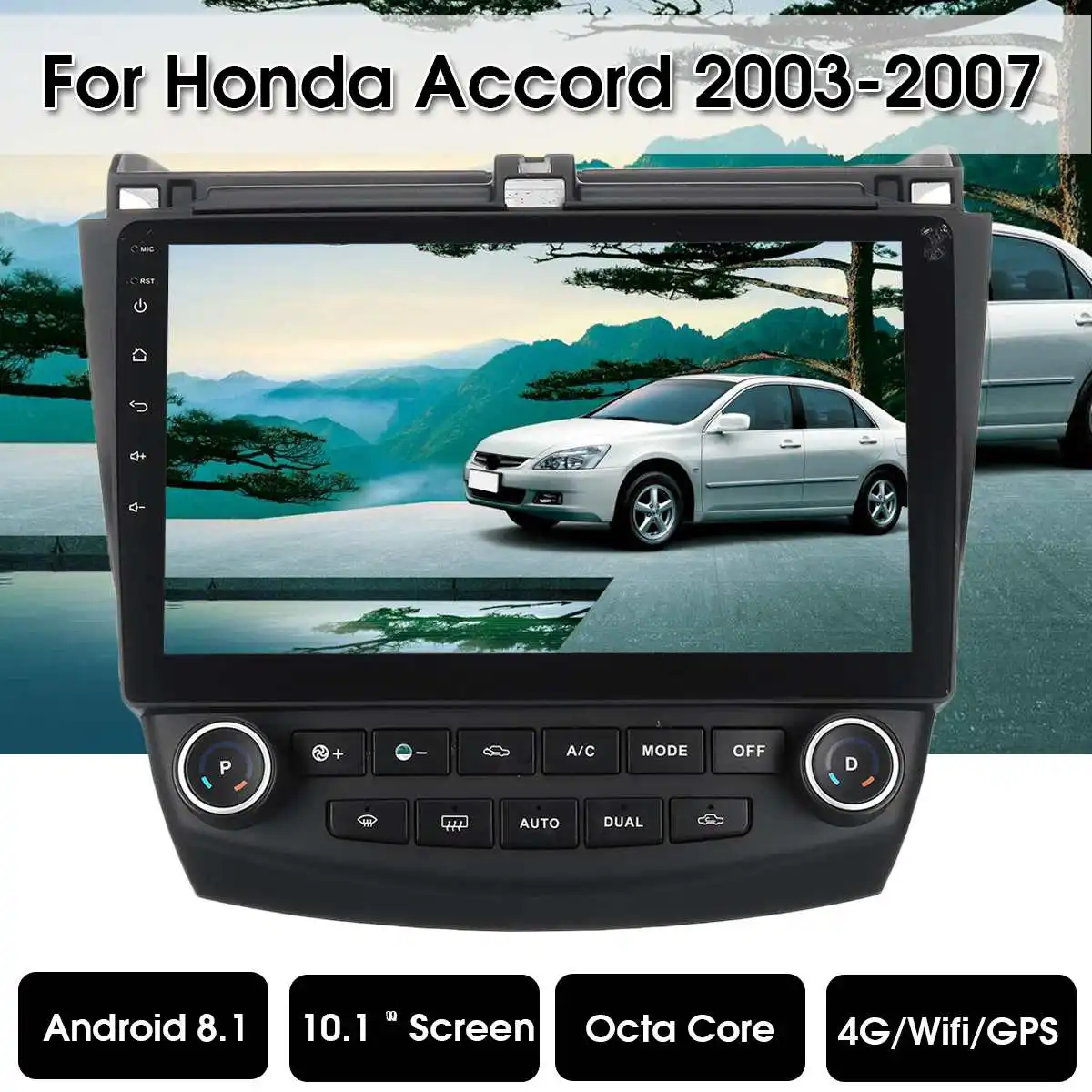 Cheap Car Radio Multimedia 10.1" Android 8.0 car dvd audio stereo player Navigation for Honda Accords 7 2003-2007 wifi GPS RDS 5