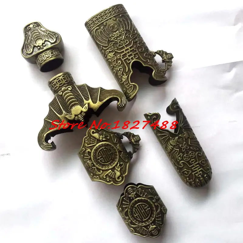 Ручная работа металлические поделки китайская тема TaiChi/WuShu Jian Sword Kirsite Fitting Bat для