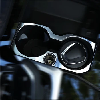 

2pcs Car ABS Chrome Center Control Water Cup Holder Frame Cover Trim For BMW X3 G01 X4 2018 2019