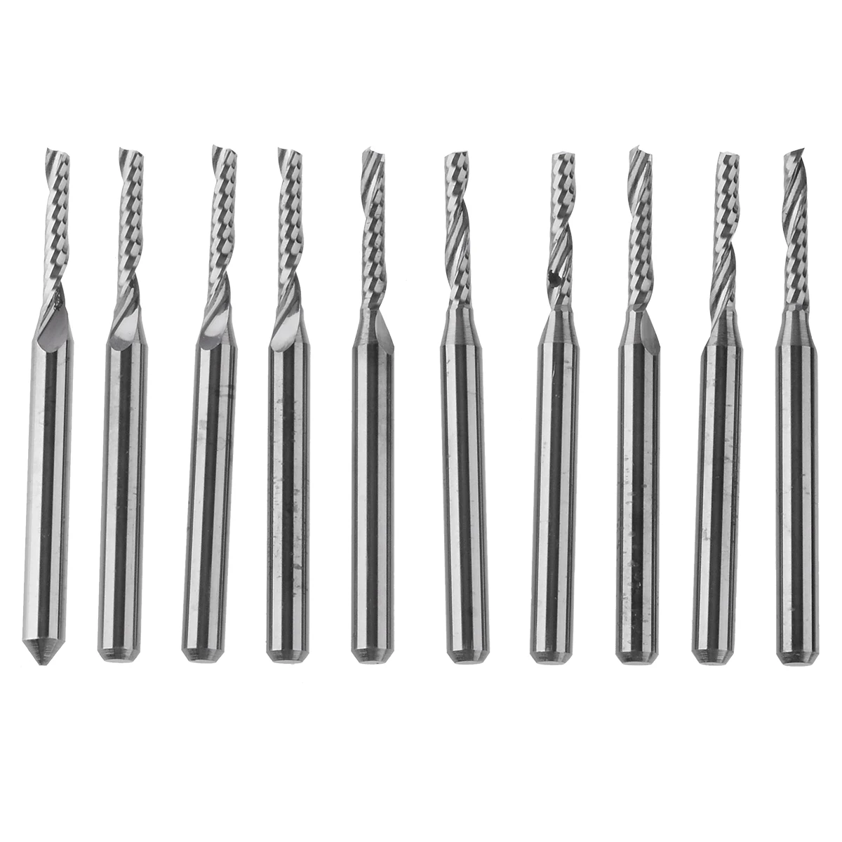 

10pcs/set Shank 1/8" 2x12mm Carbide End Milling Cutter Engraving Edge Cutter CNC Router Bits End Mill for Cutting Slotting
