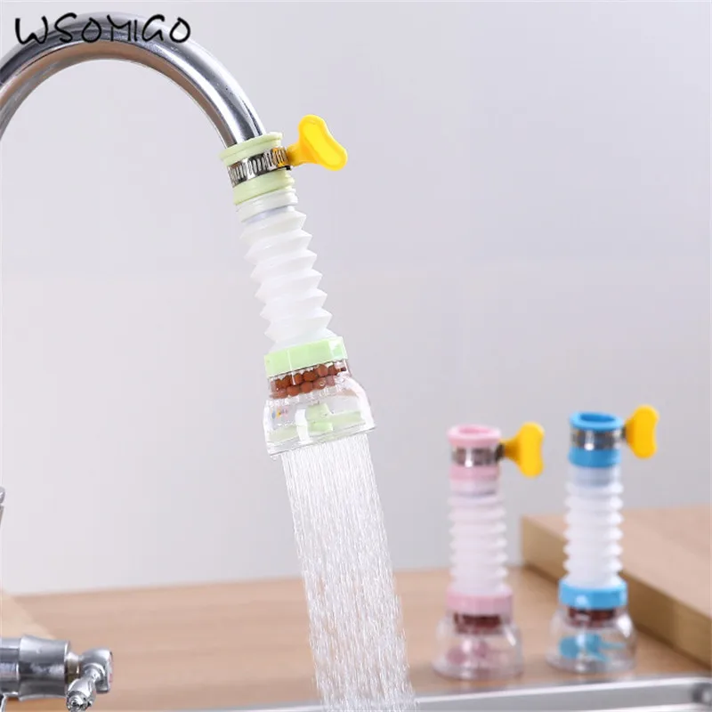 

1pcs faucet shower with Maifan stone faucet filter telescopic extension water filter rotating water-saving kitchen accessories-C