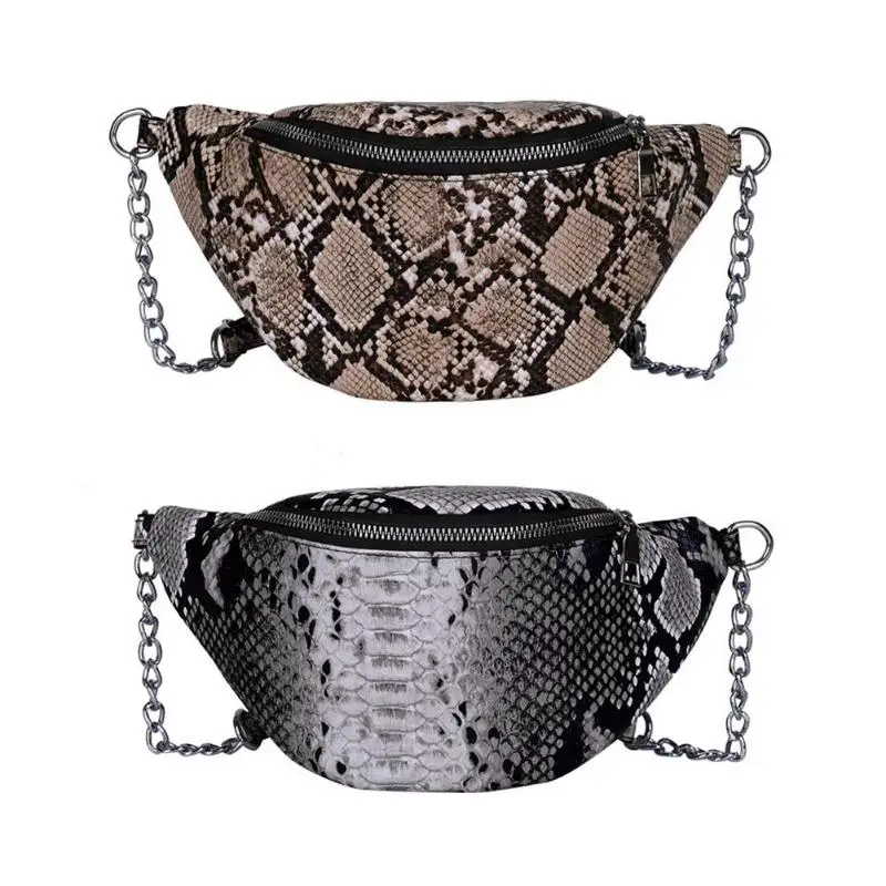 

Snake Print Shoulder Messenger Handbags for Ladies Waist Chain Packs Women PU Leather Casual Crossbody Bags 2019 New Drop Shop