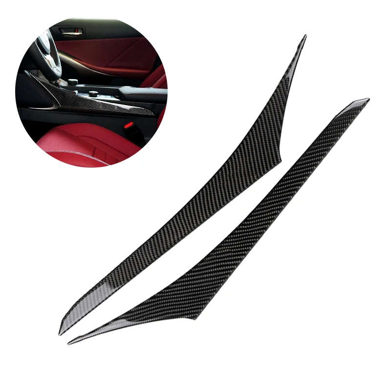 

For Lexus IS250 2013 2014 2015 2016 2017 2018 Carbon Fiber 2pcs Car Interior Center Control Panel Gear Shift Cover