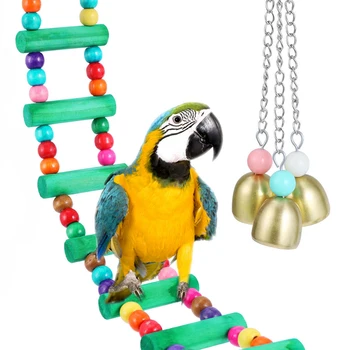 

2Pcs Colorful Funny Nontoxic Parrot Swing Ladder Toys Bird Cage Accessories Bite Chew Toys