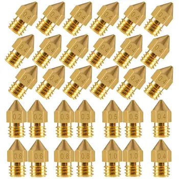 

3D Printer Nozzle, 32 Pieces Mk8 Extruder Print Head 0.2Mm, 0.3Mm, 0.4Mm, 0.5Mm, 0.6Mm, 0.8Mm, 1.0Mm For Makerbot Creality Cr-