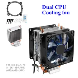 6 тепловыми Процессор Cooler Dual Fan 80 мм 95 Вт радиатора для Intel LGA 775/1155/1156 и AMD AM2/AM2 +/AM3 для Pentium