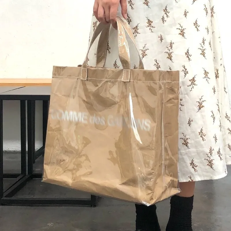 

Transparent PVC Bags For Women Large Capacity Kraft Paper Shopping Bag Luxury Handbags Women Bags Designer Handbag Sac A Main