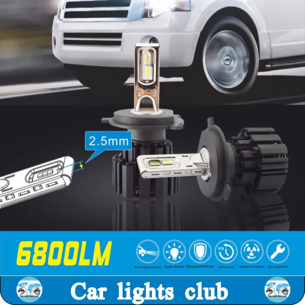 

H4 100W 13200LM H4 9003 HB2 hi /Lo auto led headlight Car LED Headlight Bulbs very bright led headlight from Car Art Club