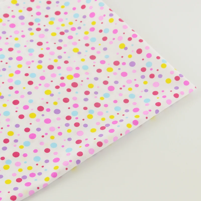 Buy 100 Cotton White Fabric Colored Dots Design Tela