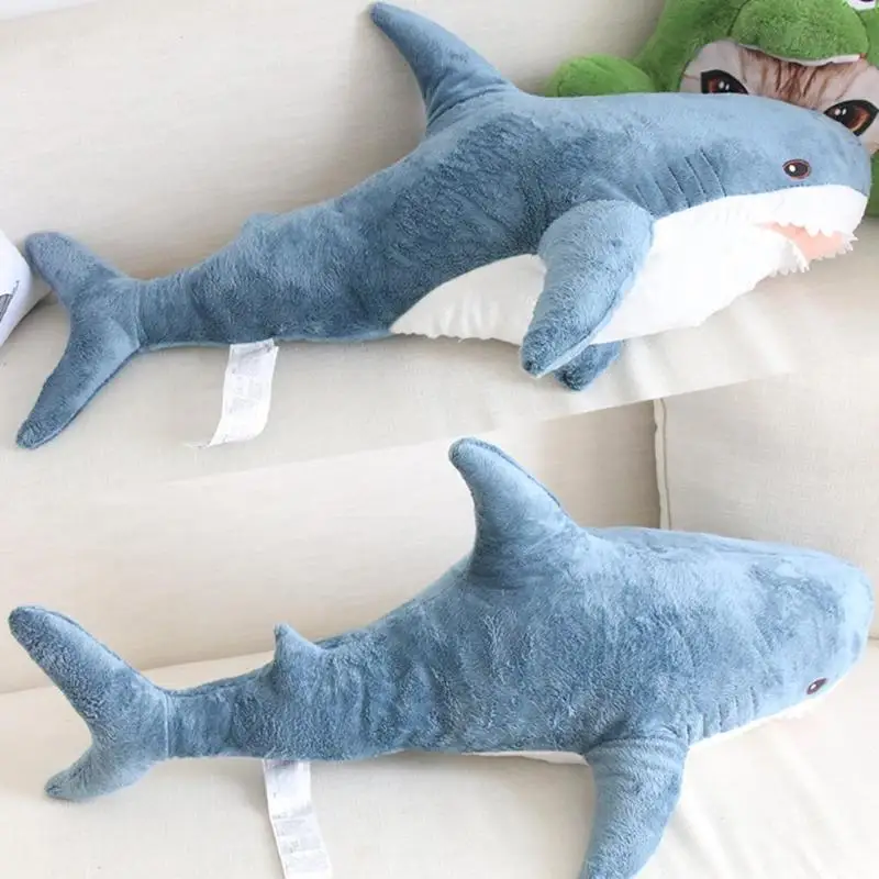 80cm/100cm Big Size Bite Shark Plush Stuffed Toy Kids Children Cushion Girls Animal Reading Pillow Large Appease Pillow for Kids