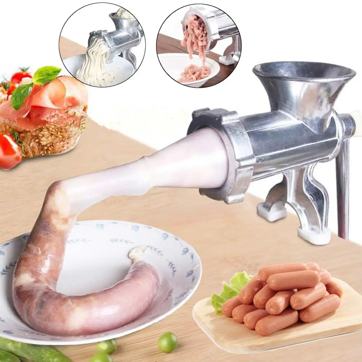 

Kitchen Tool Manual Mincer Meat Grinder Pasta Maker Hand Operated Beef Sausage Maker Noodles Grinding Machine