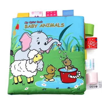 

Baby's Animal Pattern Label Cloth Book Puzzle Toys Tear-resistant Biting Sounding Paper Infant Early Learning Book