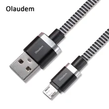

Olaudem Cable USB Micro USB Fast Charge Nylon Braided Wire USB Micro USB For Samsung Cord For Charging the Phone Cables CB171