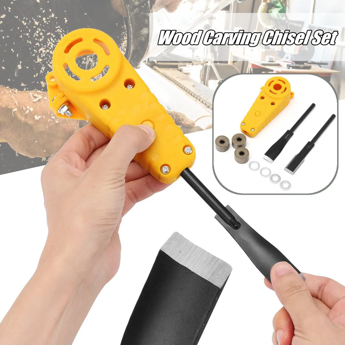Drillpro Wood Carving Electric Chisel M10 Adapter Set Changed 100 Angle Grinder Into Power Chisel W
