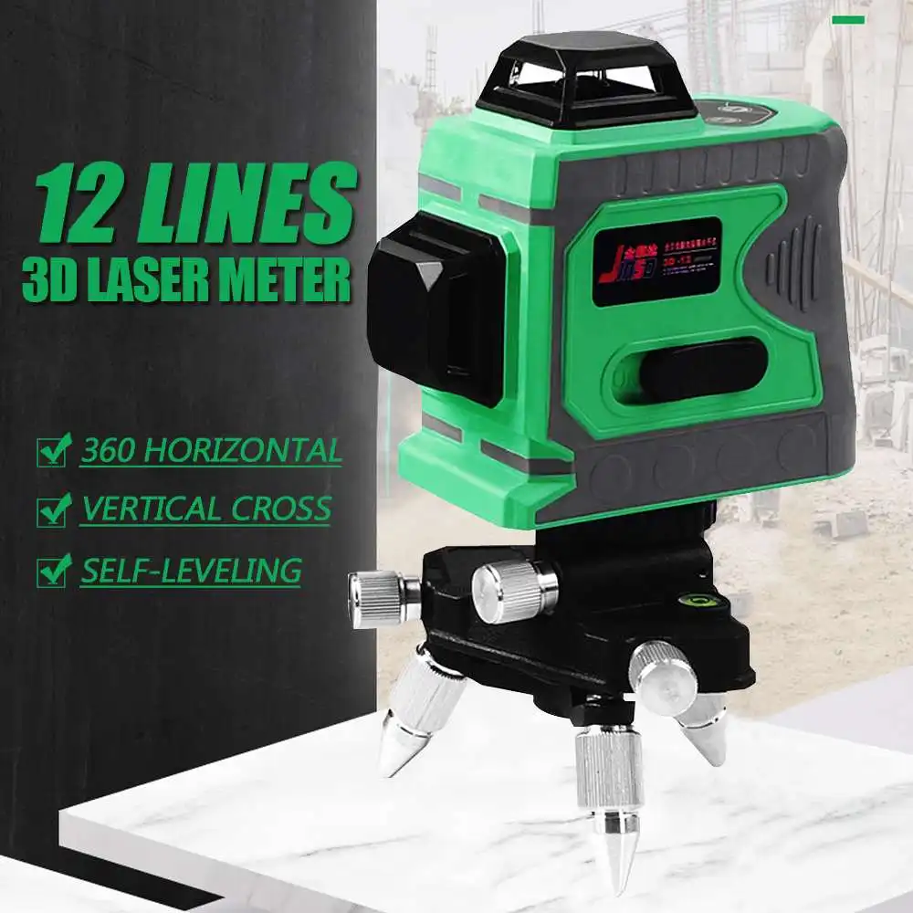 

12 Lines 3D Laser Level Self-Leveling 360 Horizontal And Vertical Cross Super Powerful Green Laser Beam Line Green