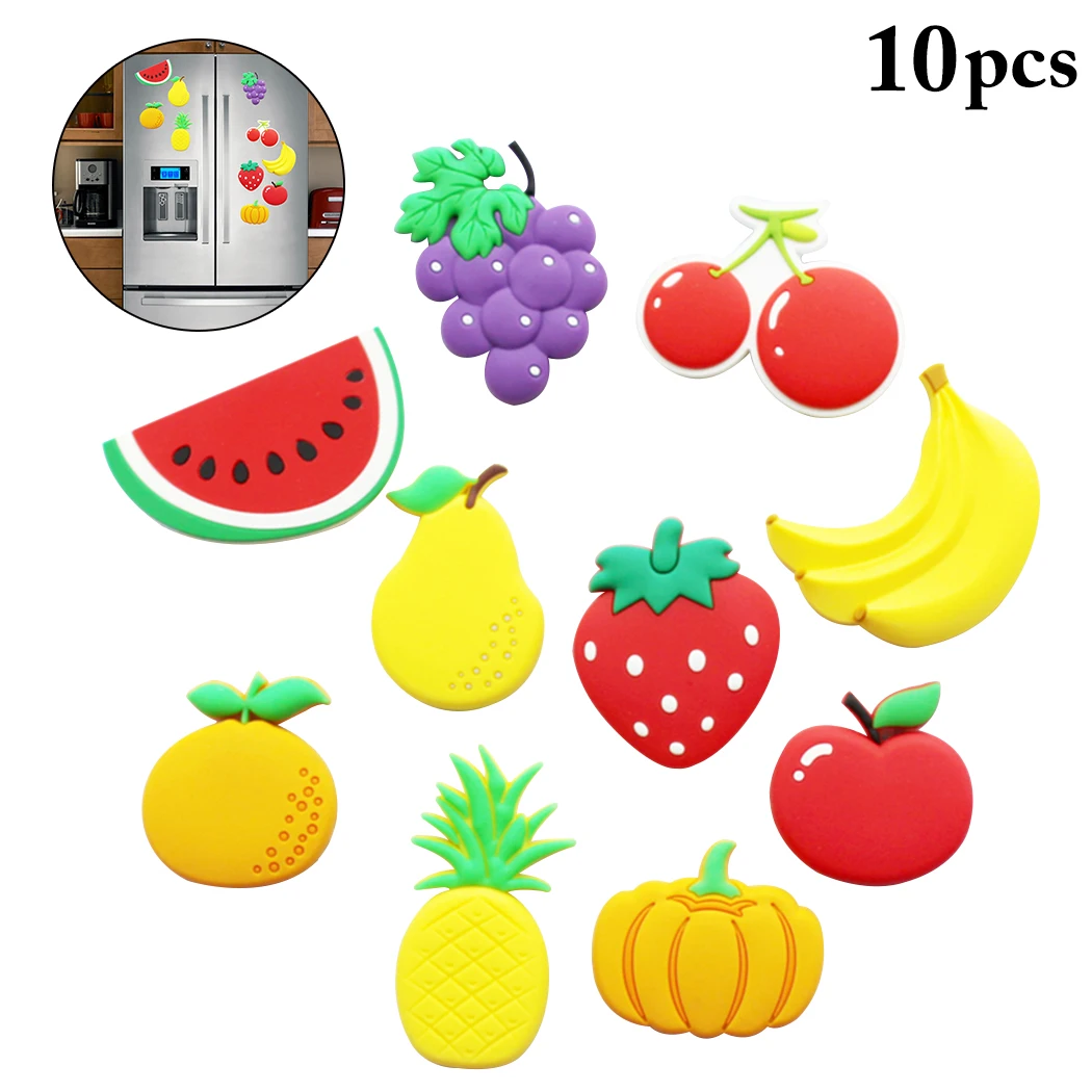 

10PCS Fruit Magnet Cartoon Creative Fridge Magnet Educational Magnet for Toddler