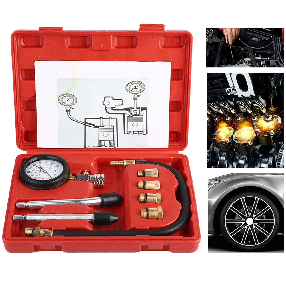 Gasoline Engine Compression Tester Auto Petrol Gas Cylinder Automotive Test Kit New | Автомобили и мотоциклы