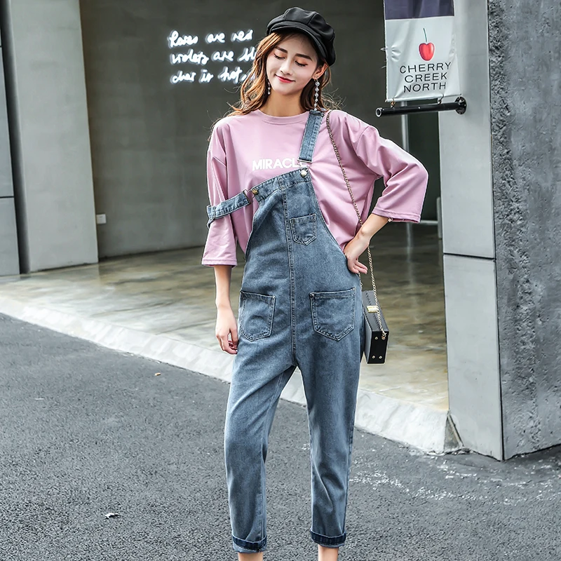 

Vintage Casual Jeans Jumpsuits For Women Loose Denim Overalls Pants Sleeveless Ankle Denim Dungarees Boyfriend Jeans Rompers