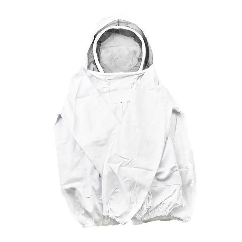 Хлопковая ткань пчеловод защитная одежда куртка с самоподдерживающейся вуалью пчеловод с капюшоном куртка вуаль курильщик пчелиная курточка