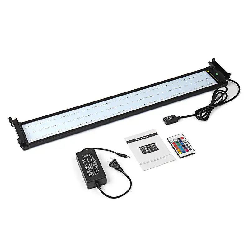 

72cm 5050 SMD 108 LED RGB Aquarium Fish Tank Light 18W Multi Color LED Plant Light Bar With Remote Control 110-240V US/EU Plug