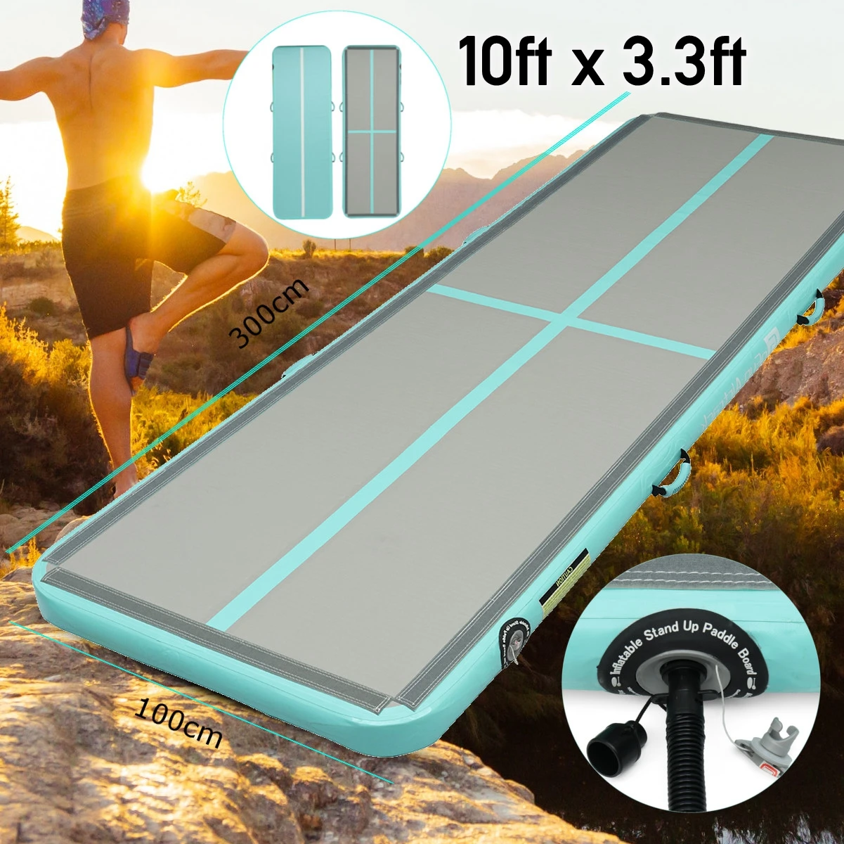 

Newest 100x300x10cm Inflatable Tumble Track Trampoline Air Track Taekwondo Gymnastics Inflatable Air Mat