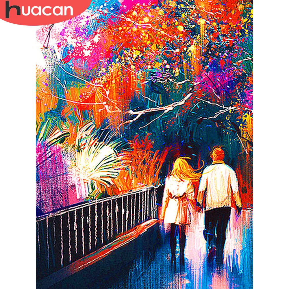 

HUACAN Diamond Mosaic Full Display Portrait Cross Stitch Diy Diamond Painting Picture Of Rhinestones Diamond Mosaic Sale