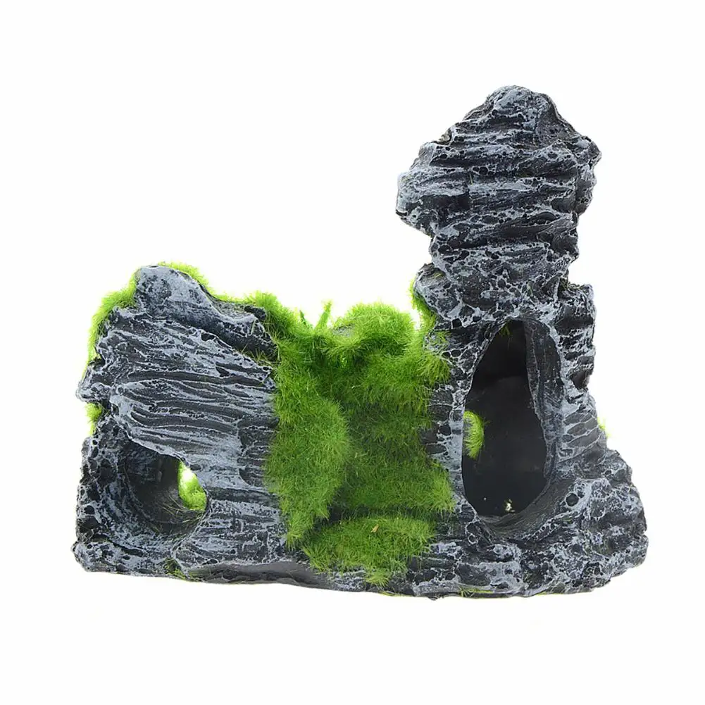 

Adeeing Artificial Moss Rock Cave Fish Tank Aquarium Decoration Random