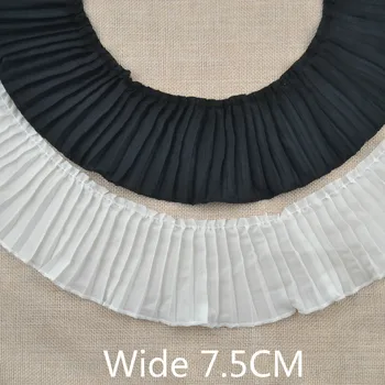 

Luxury Organ Pleated Chiffon Lace Dress Skirt Neckline Cuffs Applique Ribbon Trim For Clothing Accessories DIY Sewing Fabric