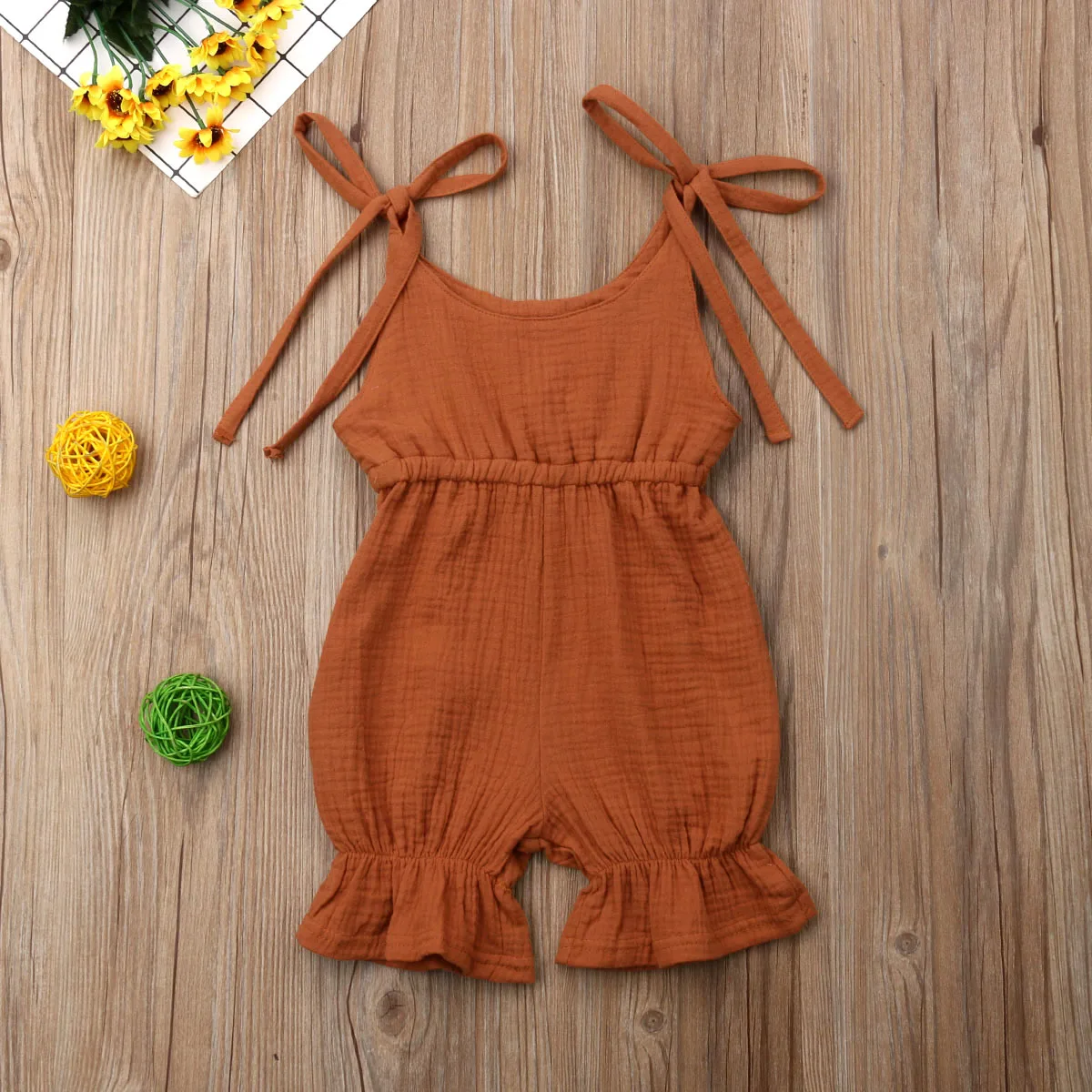 قطعة واحدة فضفاضة الصلبة رومبير للبنات الوليد طفل الطفل الصيف حزام رومبير أكمام بذلة الزي Sunsuit قطعة واحدة فضفاضة الصلبة رومبير للبنات الوليد طفل الطفل الصيف حزام رومبير أكمام بذلة الزي Sunsuit