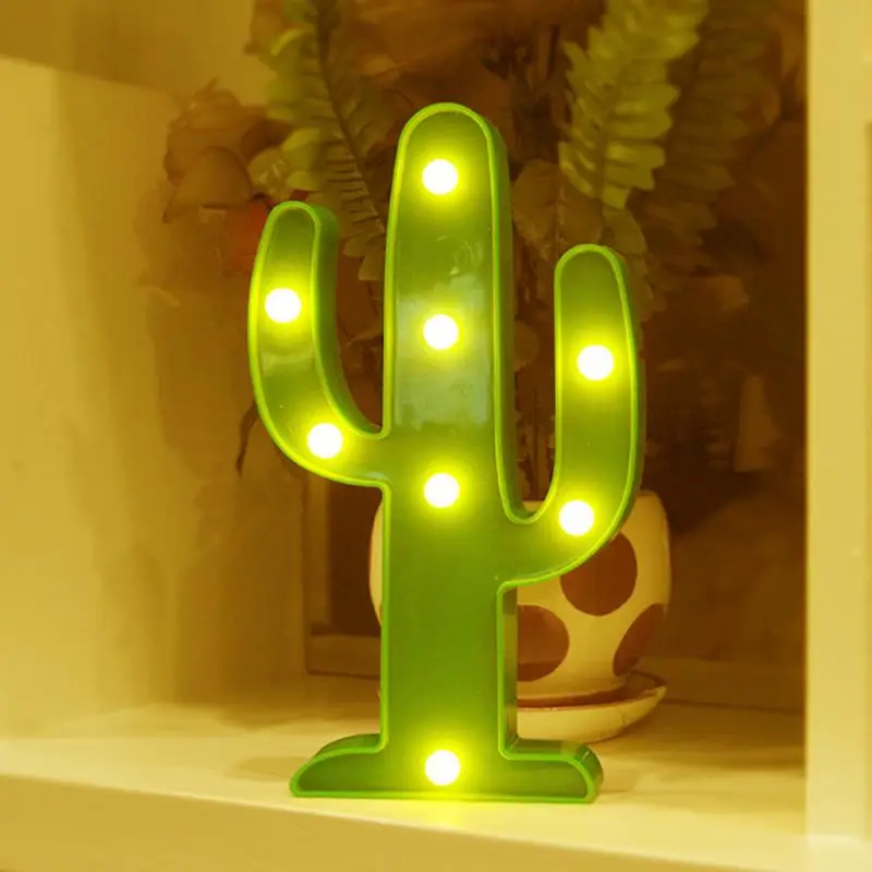 3D кактус светодиодный ночник кактус свет романтический настольная лампа Мрамор дома Рождество Дети Детский подарок Home Decor Night Light