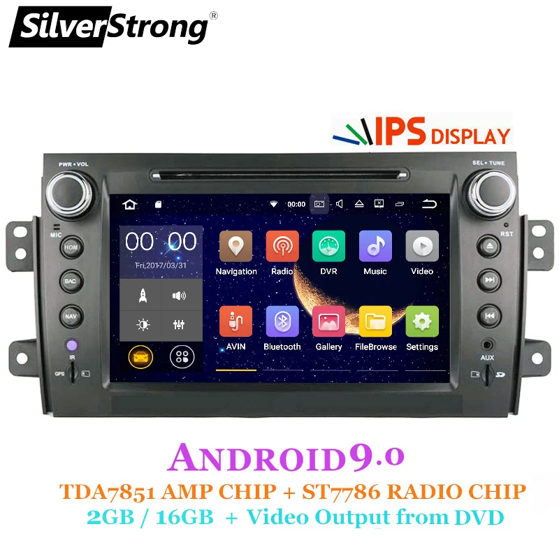 Perfect SilverStrong 2Din Android9.0 Car DVD For SUZUKI SX4 Mp3 Audio DVD for FIAT Sedici Navigation GPS SX4 for Suzuki Stereo DSP 4