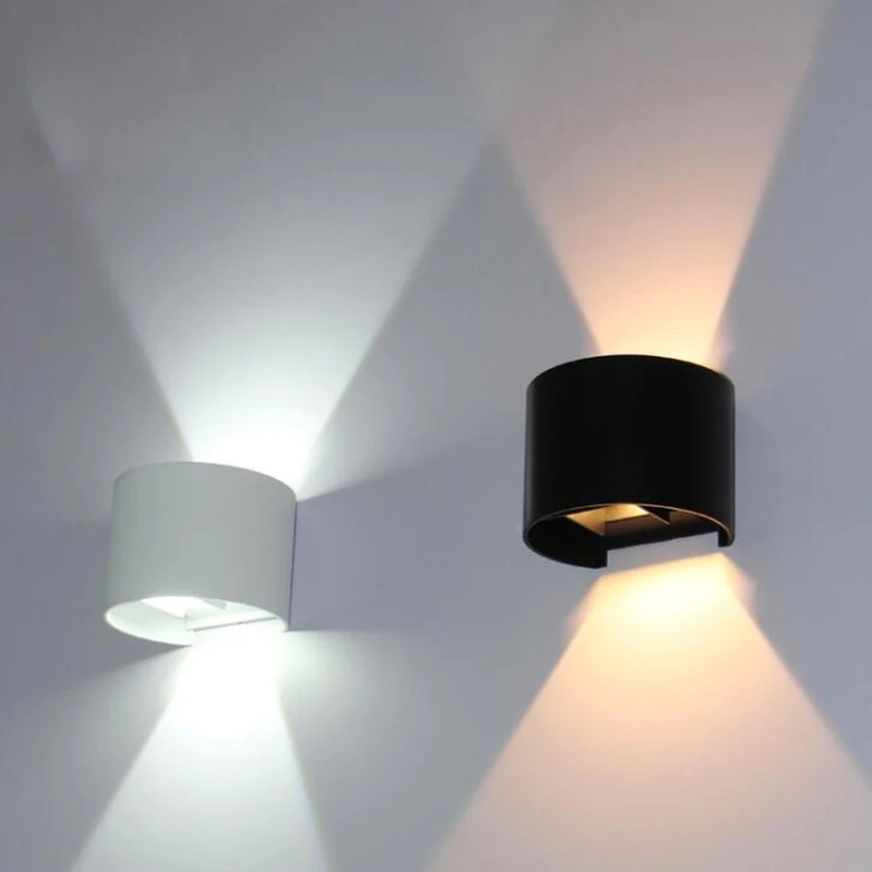 

6W 12W modern LED wall lamp waterproof IP65 AC85-265V adjustable beam semicircular wall lamp living room staircase decoration
