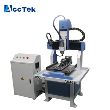 Günstig AK4040 Mini 3d Cnc Router/schneiden Maschine 1.5KW Wasser Kühlung Spindel T-slot Tisch Schuh Formenbau