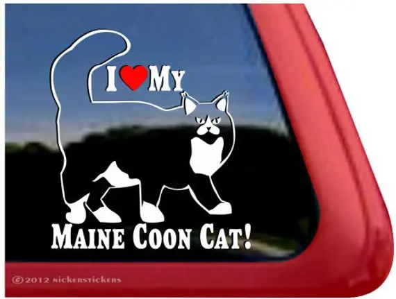 

I love My Maine Coon Cat! High Quality Adhesive Vinyl Window Decal Sticker waterproof car stickers car accessories
