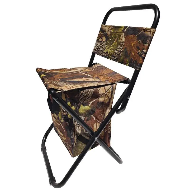 Outdoor Folding Chair Fishing Chair Seat Stool Camping Leisure Picnic Beach Chair with Backrest Storage Bag