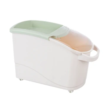 

ITECHOR 18L Creative Pulleys Rice Container Grain Storage Box Flour Food Container With Measuring Cup For Kitchen - Pink L