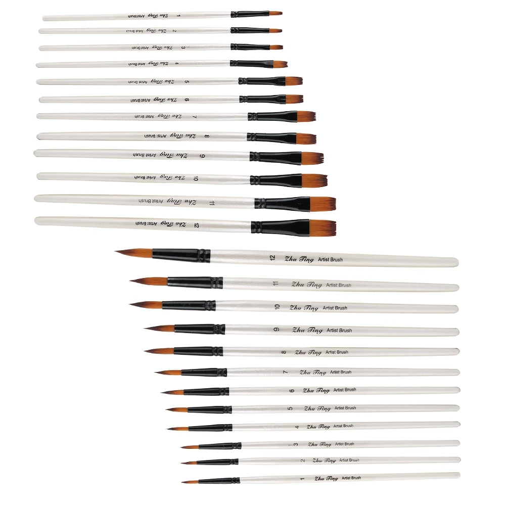 

12pcs Tong Peak Drawing Brush Pen Set Art Gouache Water Color Oil Painting Tools