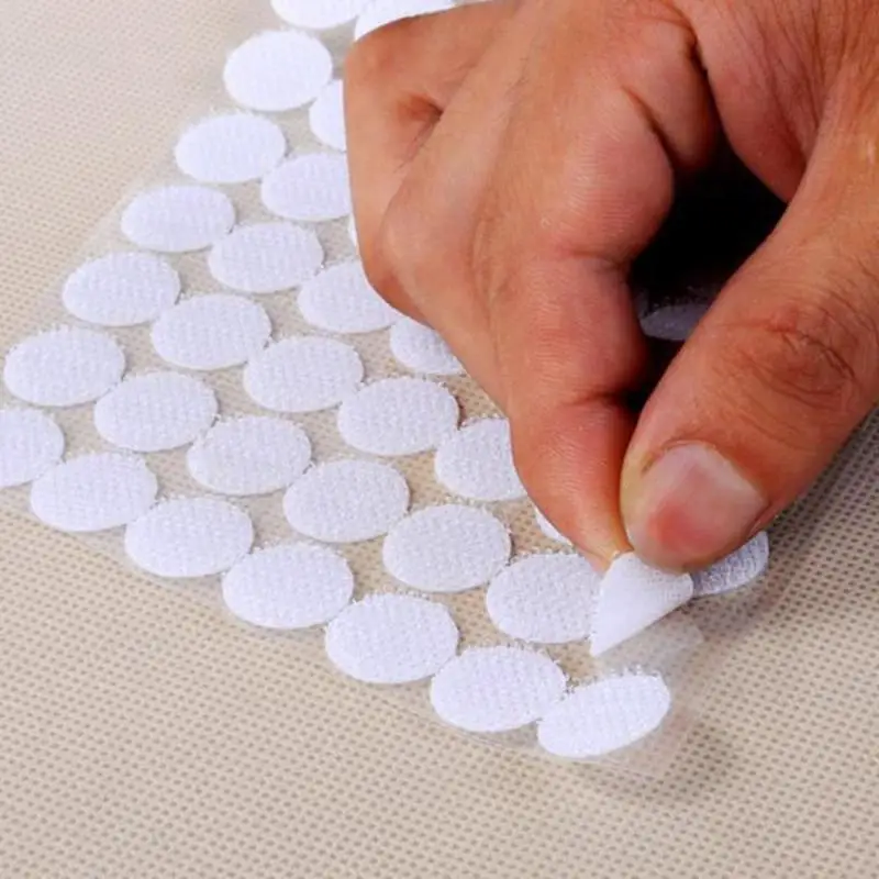 

10/15/20/25mm 100 Pairs Dots Double-Sided Sticker Nylon Strong Self Adhesive Sewing Tools White Black for Sticker Hooks