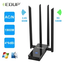 EDUP USB3.0 двухдиапазонный USB сетевой адаптер 2,4/5 ГГц 802.11ac 1900 Мбит/с USB беспроводной Wi-Fi адаптер 4* 6dBi WiFi ключ