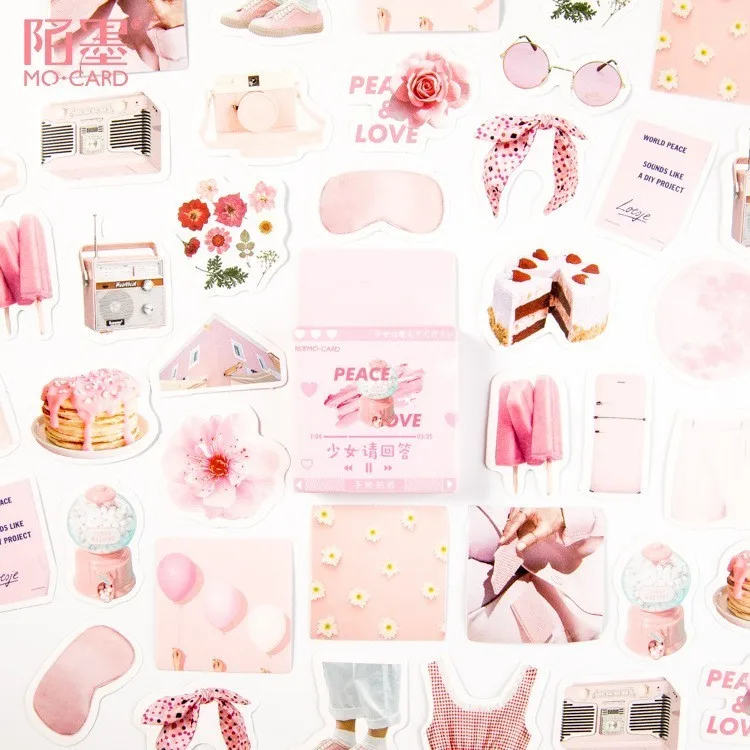 

46PCS/box New Cute Girl Please Answer Paper Lable Sealing Stickers Crafts Scrapbooking Decorative Lifelog DIY Stationery Sticker