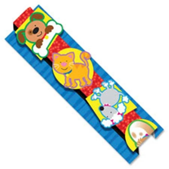 Carson Dellosa Publishing CDP108060 Pop it Borders собаки кошки Die cut 3 in. X 36 дюймов. 8 полос| |