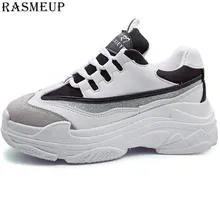 RASMEUP/Большие размеры 35-43; женские блестящие кроссовки; коллекция года; сезон весна; женские кроссовки на платформе; модная женская обувь для папы на толстой подошве