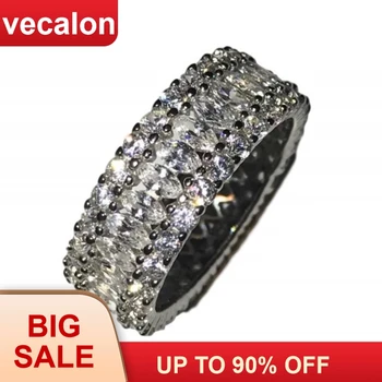 

Vecalon Promise Ring 925 sterling silver 5A Zircon Cz Engagement Wedding Band rings for women men Finger Jewelry best Gift