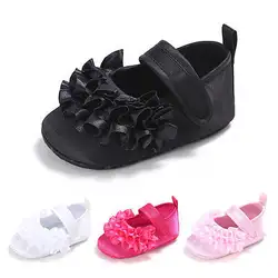 Повседневная обувь для маленьких девочек; нескользящая обувь для новорожденных; обувь с цветочным рисунком ручной работы для маленьких