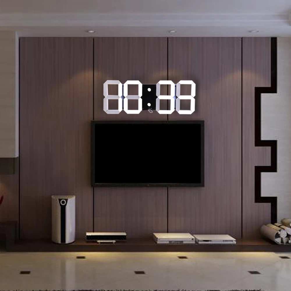 

Modern Design Remote Control Digital LED Wall Clock Alarm Stopwatch Thermometer Countdown Calendar Support Wholesale US EU PLUG