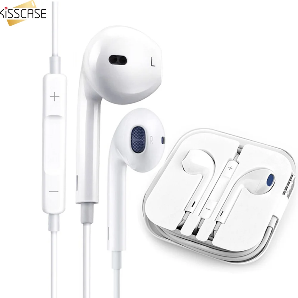 

KISSCASE Volume Control Wired Earphone For Huawei P30 Pro Stereo Type C Earbuds For iPhone 6S With Micro Music Headset Kulaklik