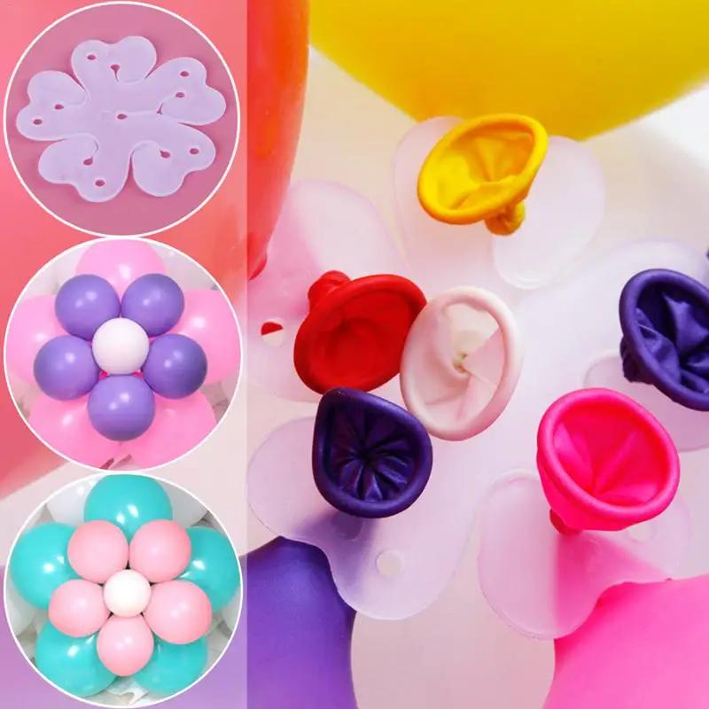

10pcs Flower Modelling Balloon Stick Clip Seal Plastic Balloon Chain Birthday Party Wedding Decoration Balloons Accessories